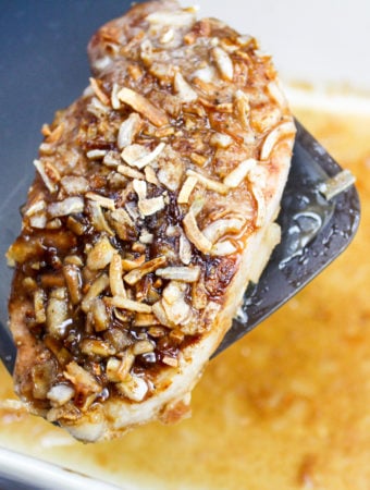 Pork chop in a baking dish