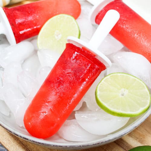 Popsicle over ice with limes