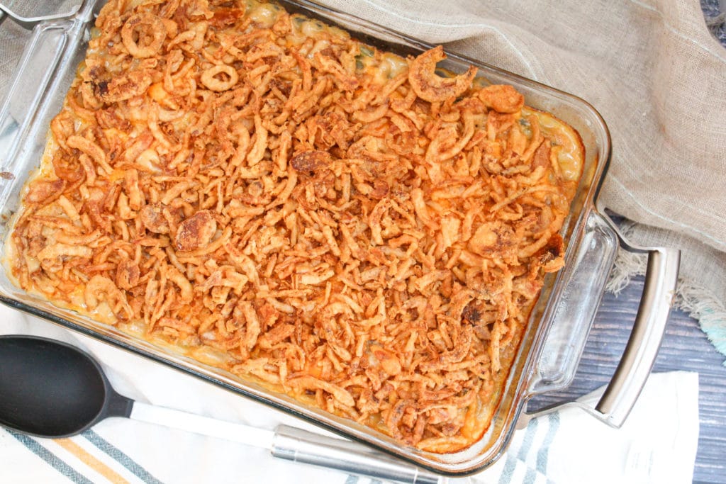 overhead shot of casserole