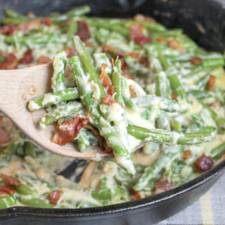 Green Beans Baked with Cheese and Bacon