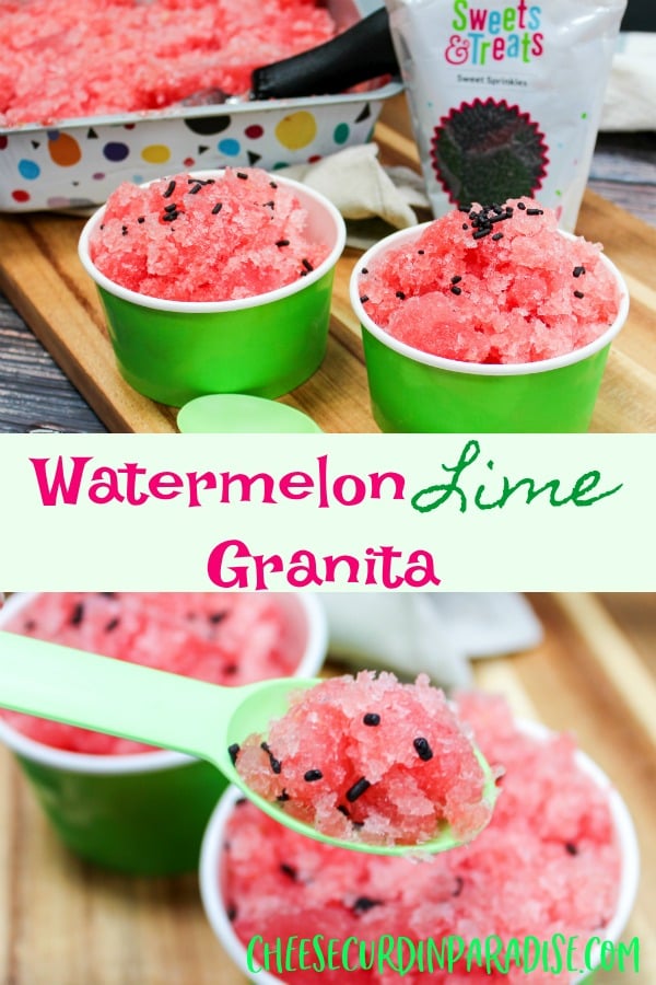 granita in a cup with a spoon