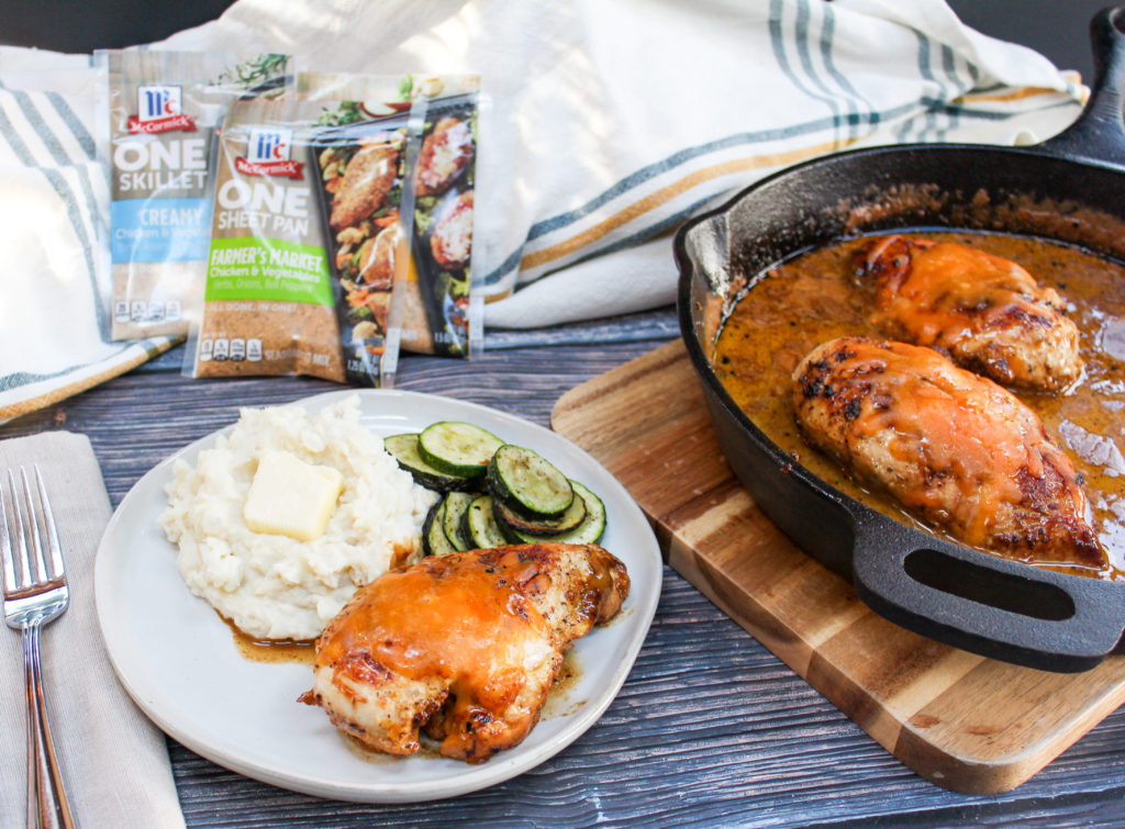 chicken plated and in skillet