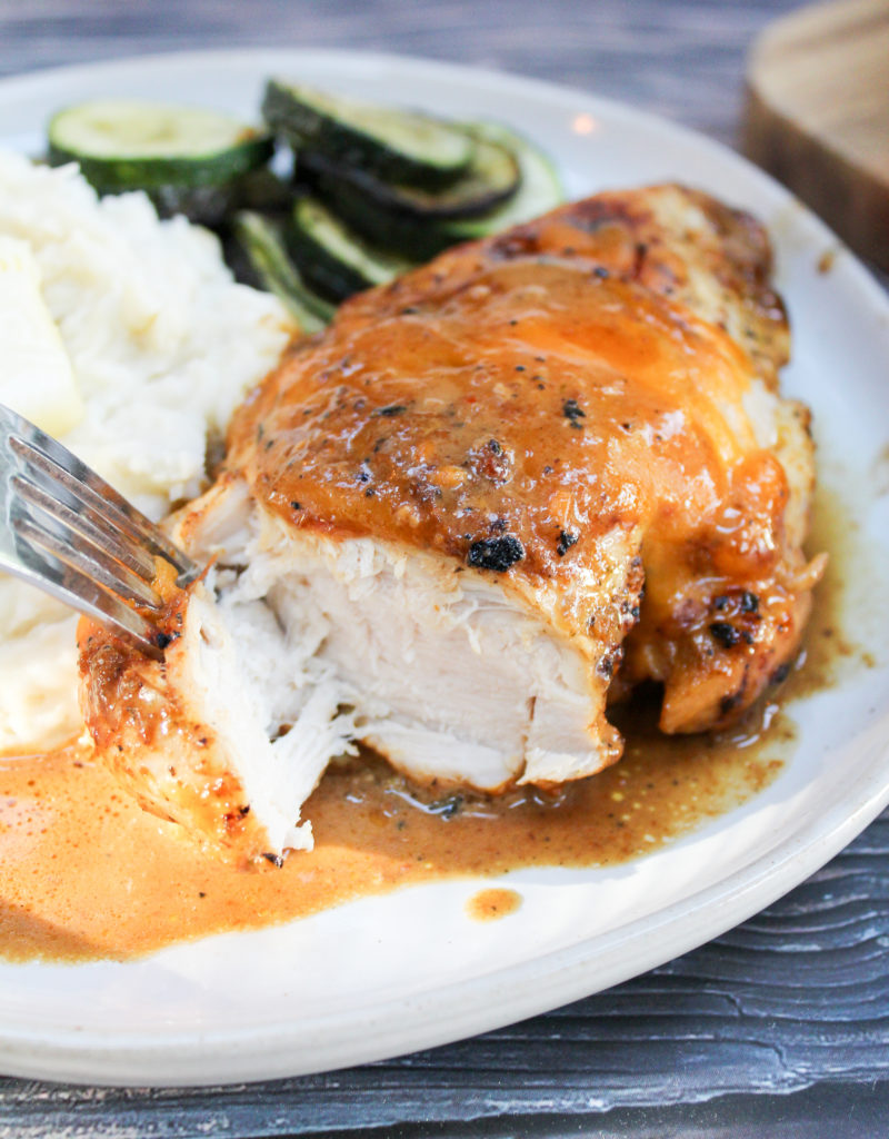 chicken plated and cut