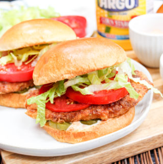 chicken sandwiches on a plate