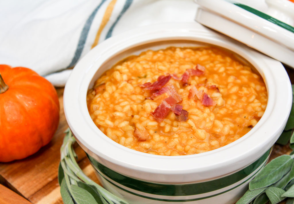 pumpkin risotto in a bowl