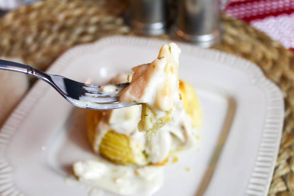 creamed turkey over a biscuit