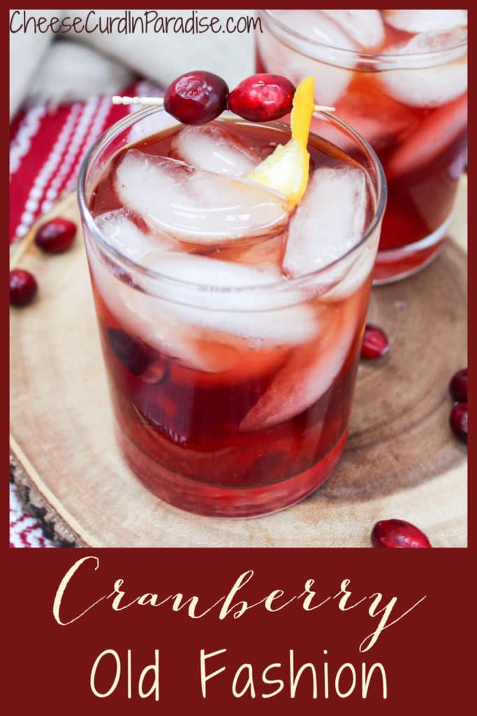 cranberry old fashion in a glass
