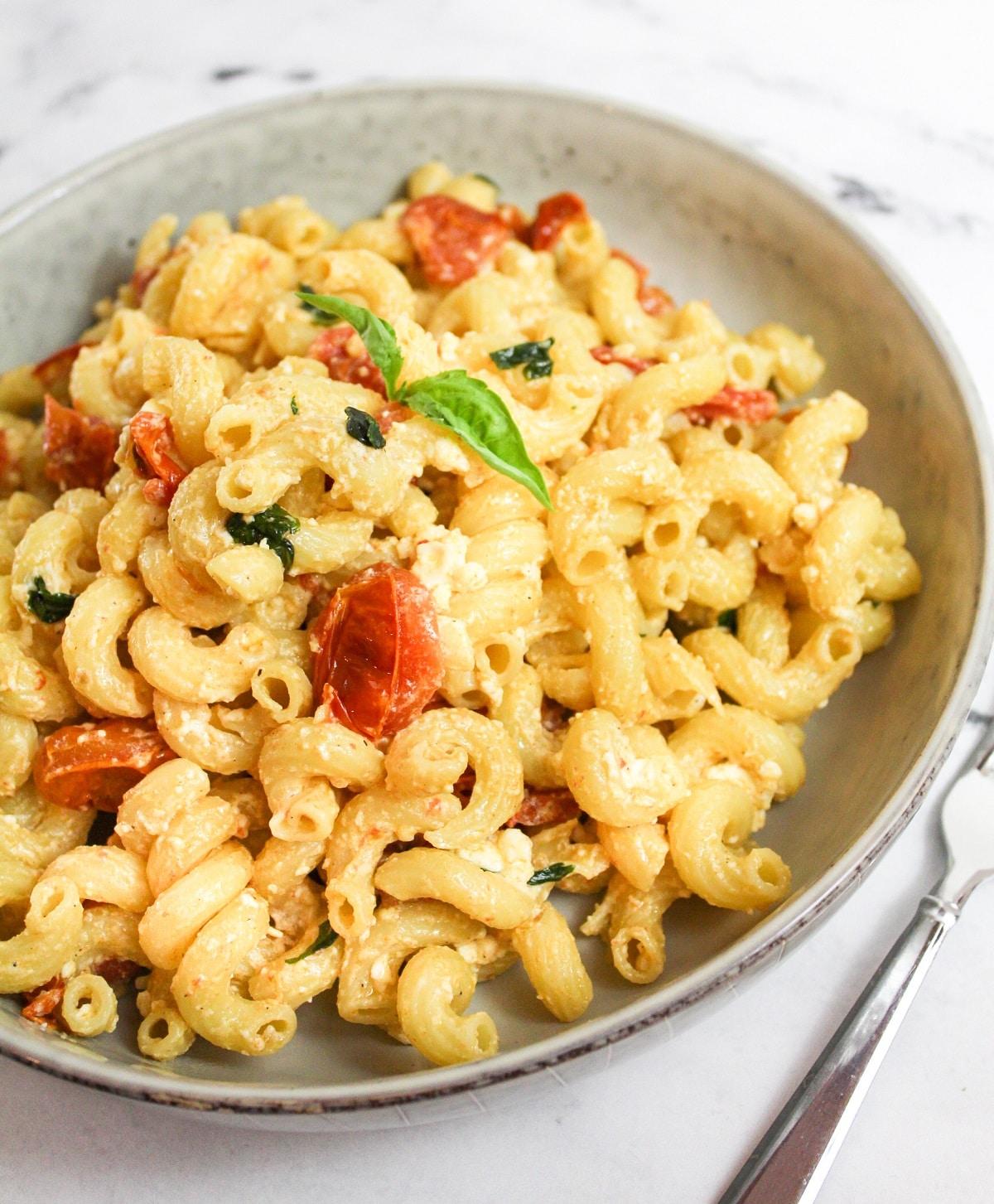 plated baked feta pasta