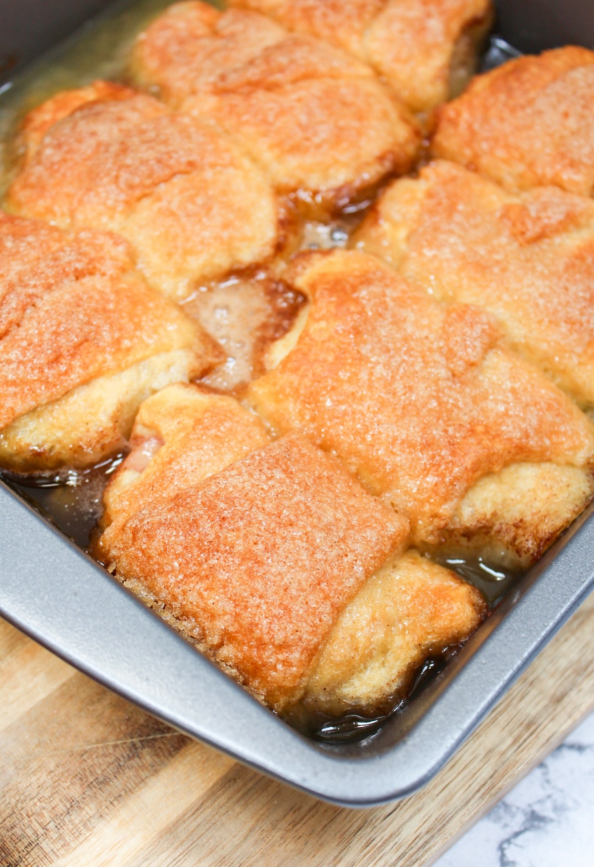 baked peach dumplings
